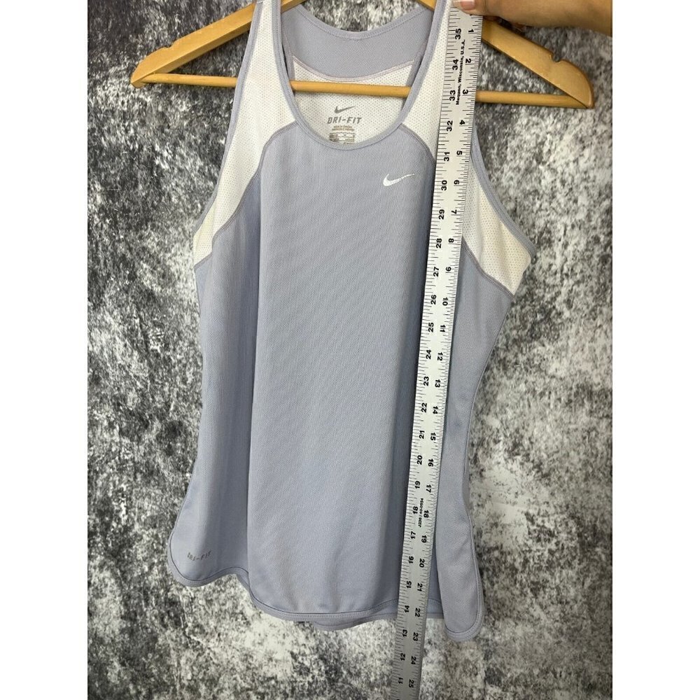 Nike dri fit racer back tank top athletic workout Lilac white women's size M - Picture 8 of 12
